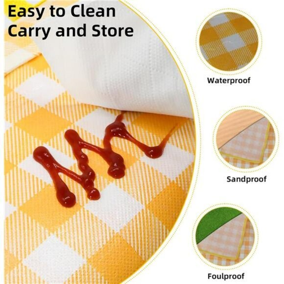 Waterproof Outdoor Picnic Blanket Foldable Sandproof Mat for Beach Camping - Picture 4 of 7